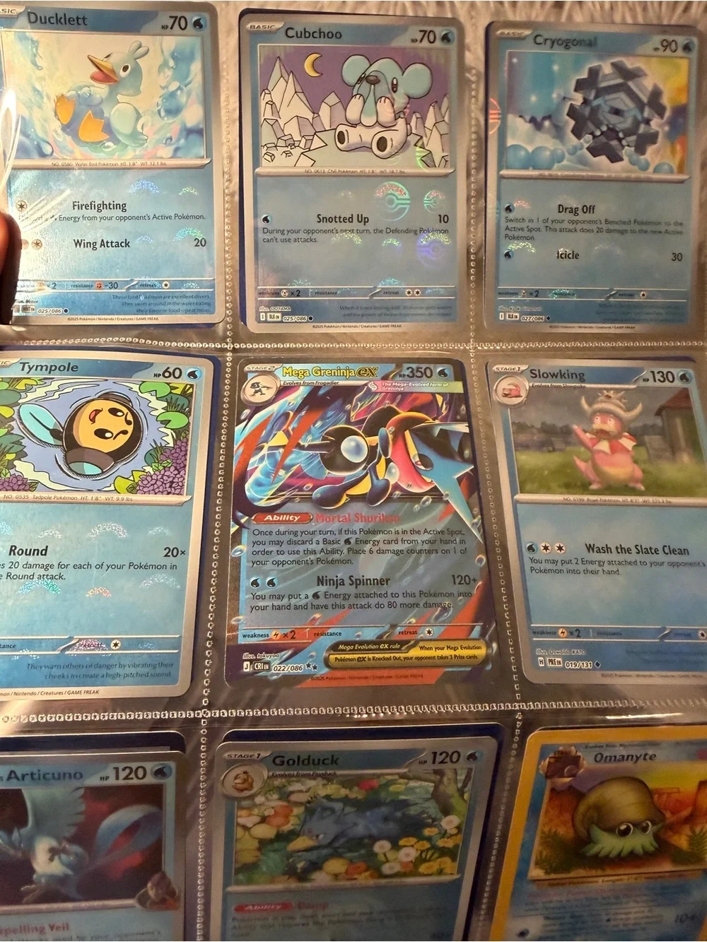 Pokemon Blue Water-Type Card Lot with Holo Accent